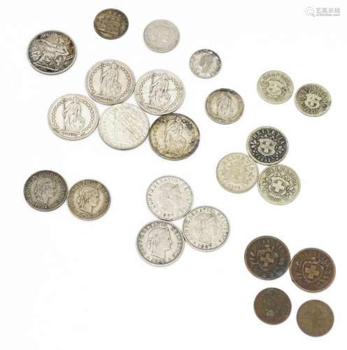 Coins: A quantity of assorted coins from Switzerla…