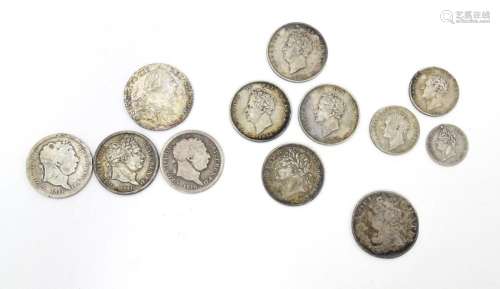 Coins: Assorted 18th and 19thC coins to include Ge…