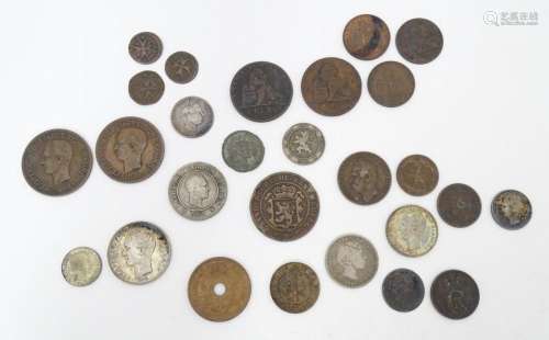 Coins: A quantity of assorted Continental coins to…