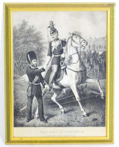 A 19thC engraving, entitled 'The Two Comrades - Tw…