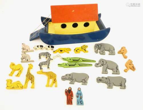 Toys: A 20thC Tiger Toys wooden Noah's Ark with pi…