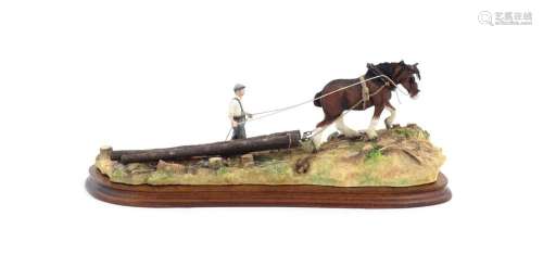 A Border Fine Arts limited edition model Logging b…
