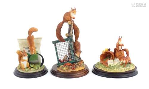 Three Border Fine Arts models with squirrels to in…