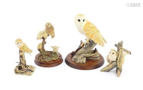 Four Border Fine Arts model owls to include On the…