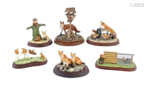 Six Border Fine Arts model foxes to include Warm W…