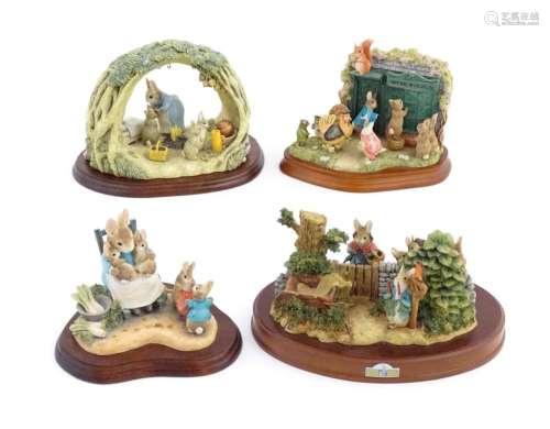 Four Border Fine Arts Beatrix Potter models compri…