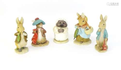 Five large Border Fine Arts Beatrix Potter models …