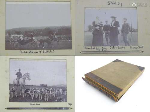 A Victorian photograph album with various images o…