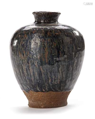 A CHINESE RUSSET-SPLASHED BLACK-GLAZED JAR, SONG-YUAN DYNAST...