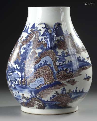 A CHINESE HU-FORM VASE, 19TH-20TH CENTURY