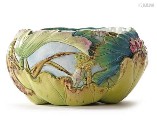 A CHINESE FAMILLE ROSE LOTUS BOWL, 20TH CENTURY