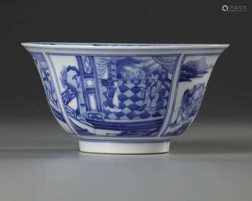 A BLUE AND WHITE 'KLAPMUTS' BOWL, 20TH CENTURY