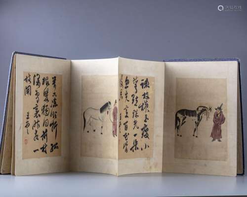 TWO CHINESE CALLIGRAPHY AND PAINTINGS  BOOKS, 20TH CENTURY
