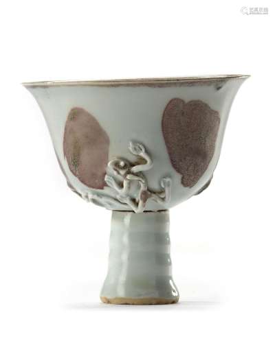 A CHINESE WHITE GLAZED STEM CUP, SONG DYNASTY (960–1127) OR ...