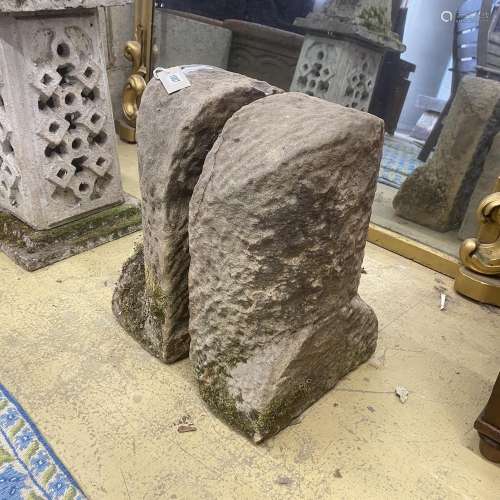 A pair of 19th century boundary stones, height 46cm