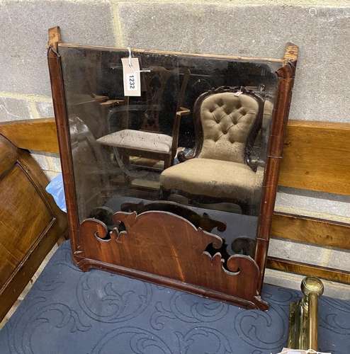 An 18th century style walnut fret cut wall mirror, width 46c...