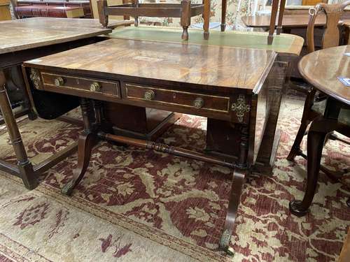 A Regency gilt metal mounted rosewood sofa table, width 95cm...