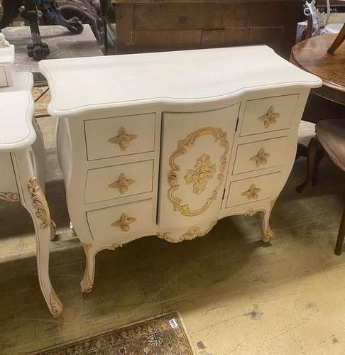 A contemporary painted dressing table, matching chest of dra...