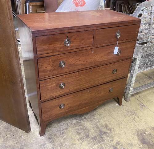 A Regency mahogany five drawer chest, width 97cm, depth 46cm...