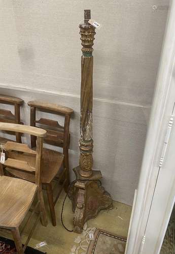 An Italian style giltwood and composition floor lamp, height...