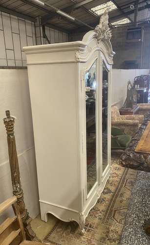 A Victorian style painted mirrored armoire, width 122cm, dep...