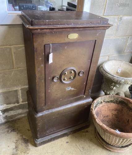 A 19th century French cast iron safe (no key), width 61cm, d...