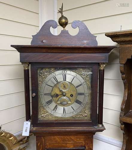 An early 19th century banded oak eight day longcase clock, m...