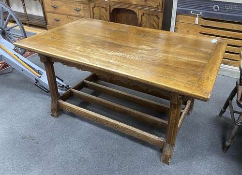 A late Victorian aesthetic movement rectangular oak serving ...