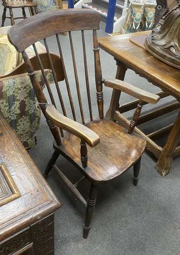 A Victorian elm and beech Windsor comb back armchair, width ...