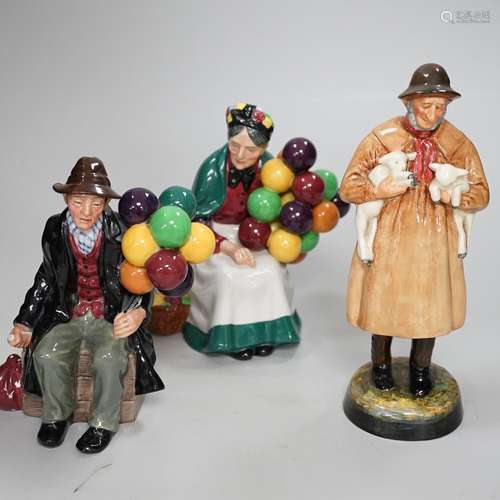 Three Royal Doulton figures comprising Lambing Time HN1890 a...