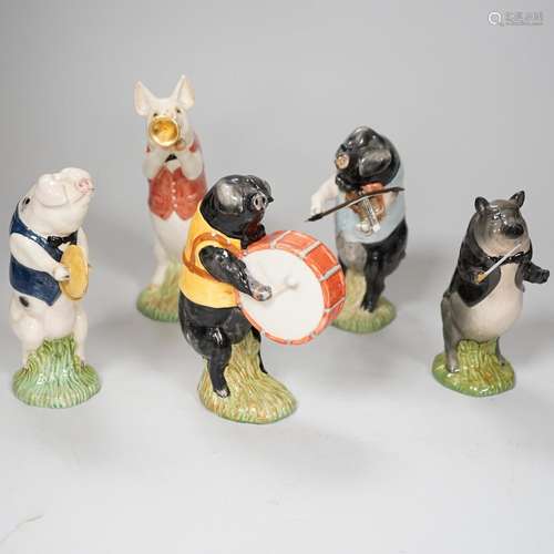 A Beswick five piece pig band, 15cm