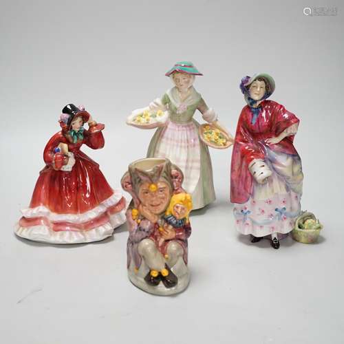 Three Royal Doulton figurines including Christmas Time HN211...