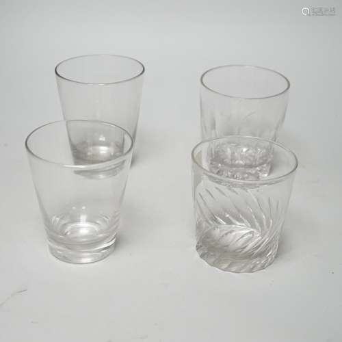 Four Georgian English lead crystal tumblers, one earlier exa...