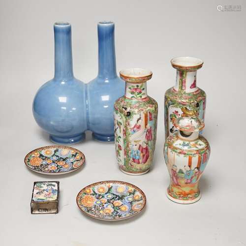 Chinese ceramics including a pair of Canton vases, baluster ...