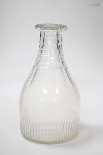 A rare English lead crystal Georgian carafe, c.1810-30, thre...