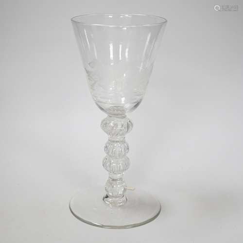 An English lead crystal mammoth trophy goblet, 19th century ...