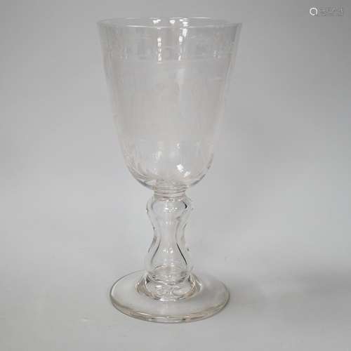 A lead crystal commemorative Gretna Green goblet, with fine ...