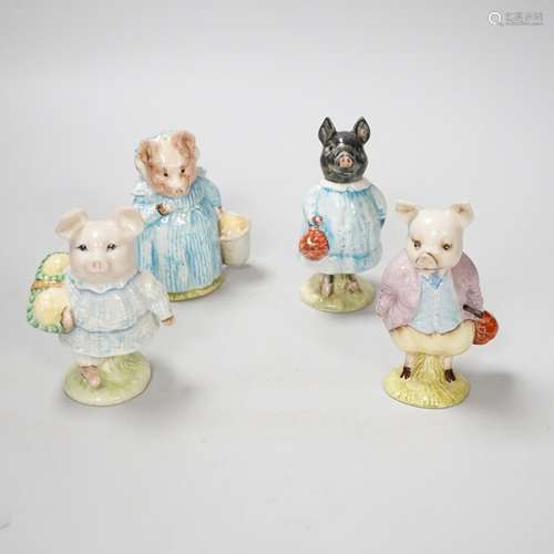 Twelve Beswick Beatrix Potter character pigs