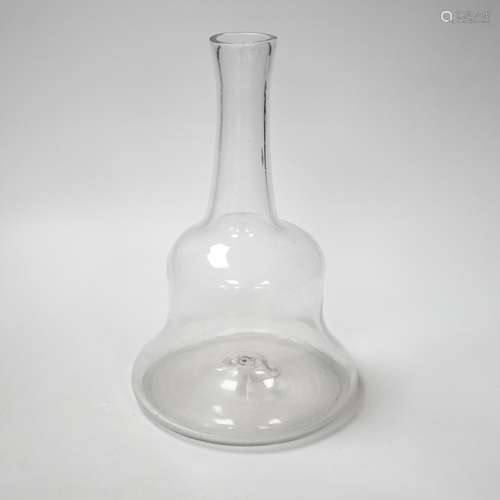 An early 18th century English lead crystal serving bottle, o...