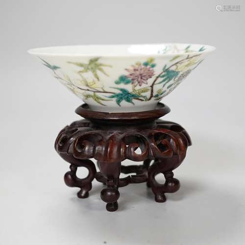 A Chinese famille rose conical bowl, Xuande mark but Republi...