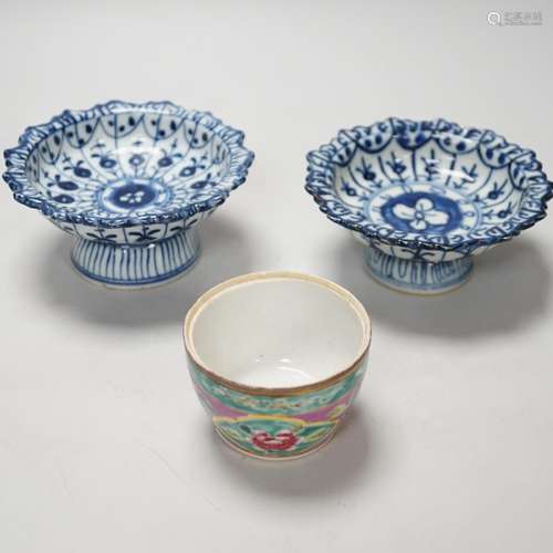 Assorted Chinese Nonya ceramics for Malaysian market, pedest...