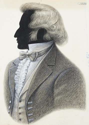 20th century crayon and white drawings of composers, and rel...