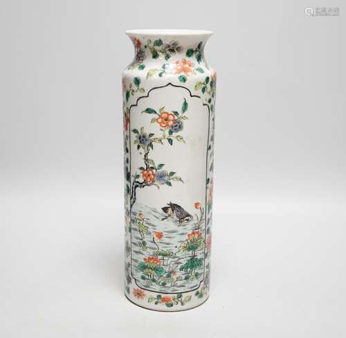 Early 20th century Chinese sleeve vase hand painted in the f...