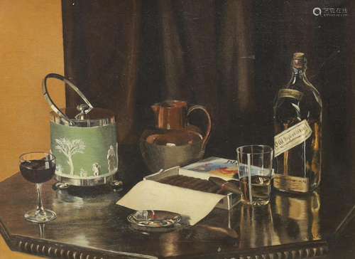 20th century English School, oil on canvas, Still life of ve...