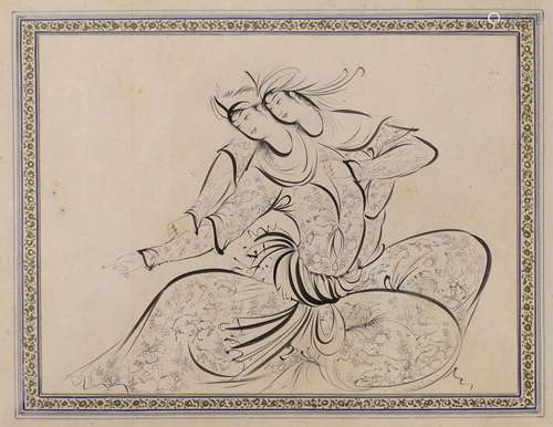 Late 19th / early 20th century Persian School, pen and ink, ...