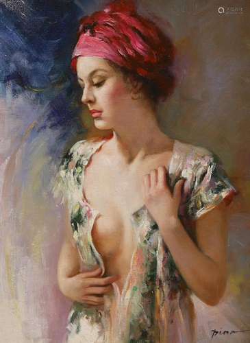 After Pino Daeni (1939-2010), impressionist oil on board, St...