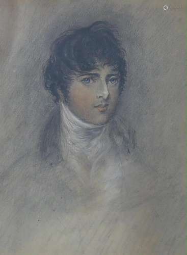 19th century English School, pastel, Portrait of a gentleman...