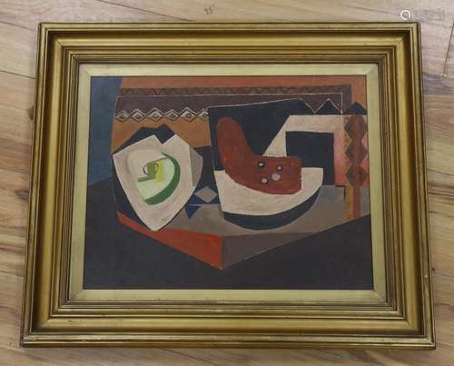 After Pablo Picasso, abstract oil on board, Geometric shapes...