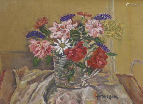 Montague Leder (1900-1972), oil on canvas, Still life of flo...