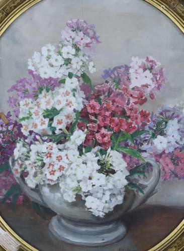 Alix Jennings (1884-1980), oil on board, Still life of flowe...